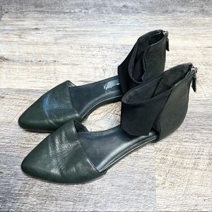 EILEEN FISHER Black Leather Flats